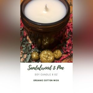 -HANDCRAFTED- Sandalwood Pine 8 OZ Soy Candle